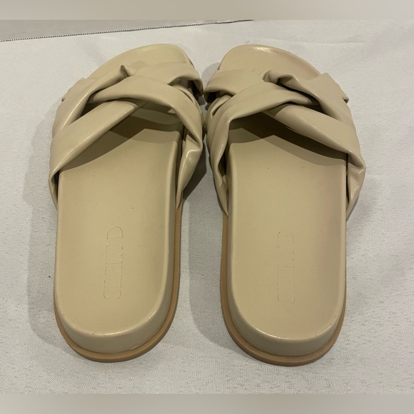 ANTHROPOLOGIE Silent D Helena Beige Cream Leather Sandals Women’s 10-10 1/2 (41) - Picture 2 of 3